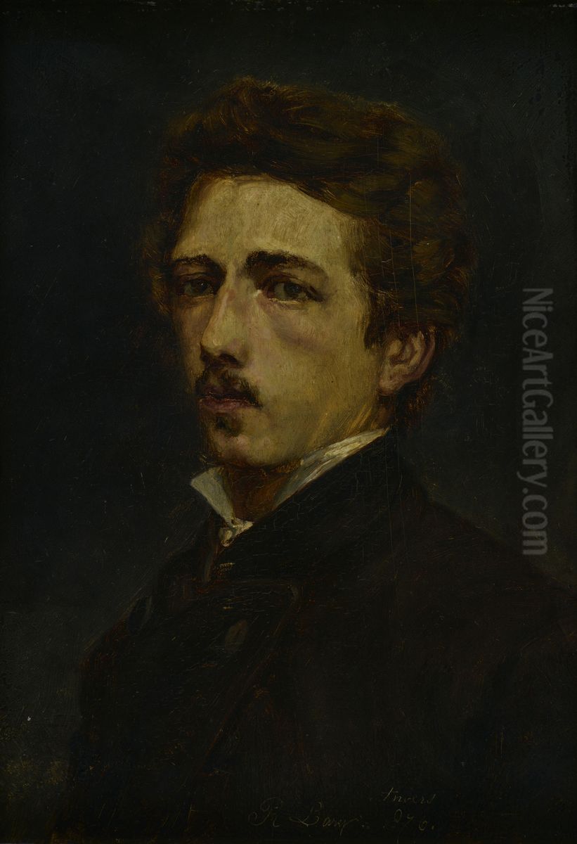 Zelfportret Oil Painting by Roland Larij