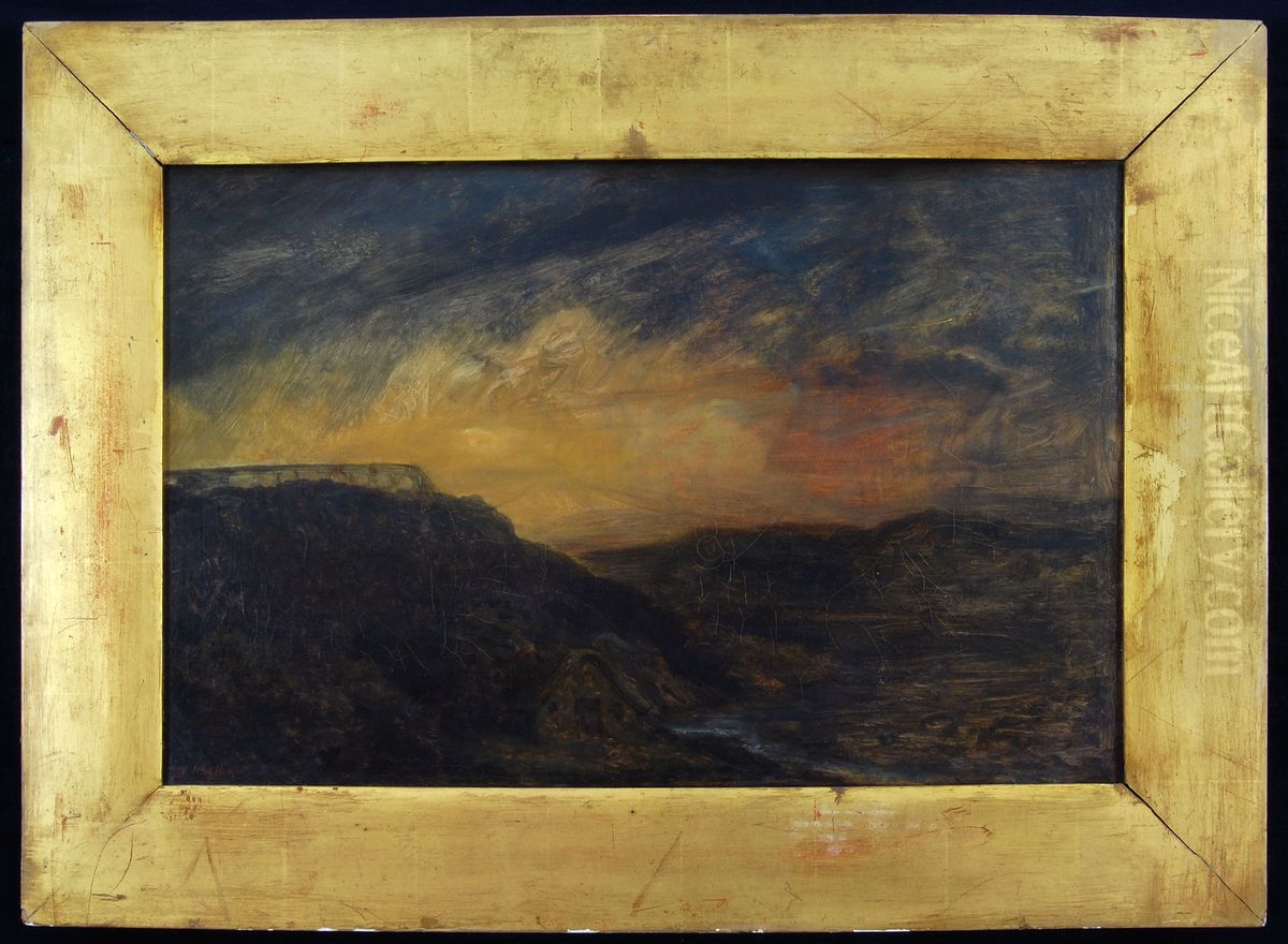 Zonsondergang in de omgeving van Reuil Oil Painting by Ary Scheffer