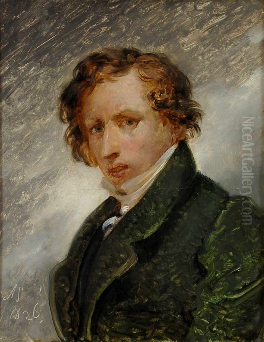 Selfportrait aged 31 Oil Painting by Ary Scheffer