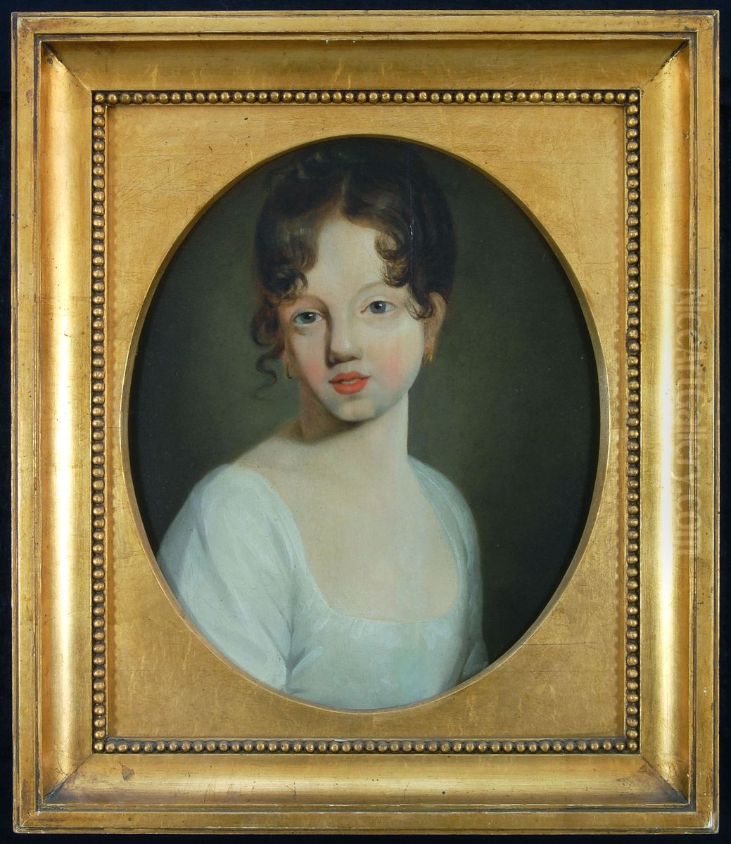 Portrait of Johanna Maria Verbeek at the Age of 12 Oil Painting by Ary Scheffer