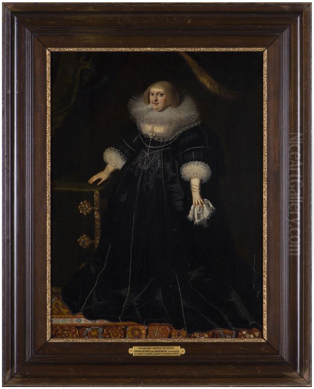 Portrait of Sophia Hedwig von Braunschweig-Wolfenbuttel (1592-1642) Oil Painting by Wybrand de Geest