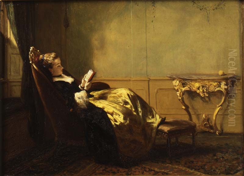 Reading lady Oil Painting by David Bles
