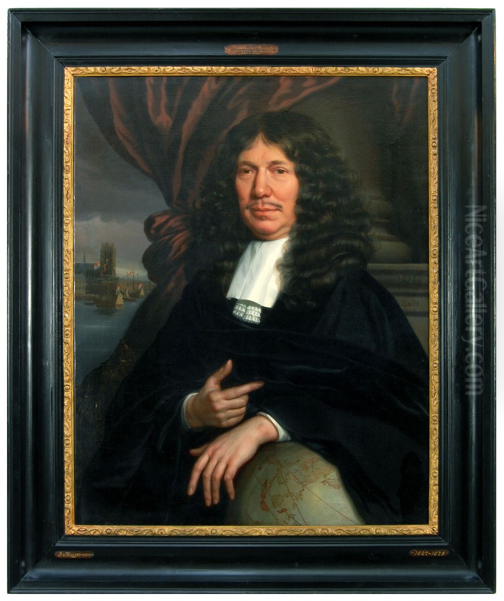 Portrait of Mattheus van den Broucke (1620-1685) Oil Painting by Samuel Van Hoogstraten