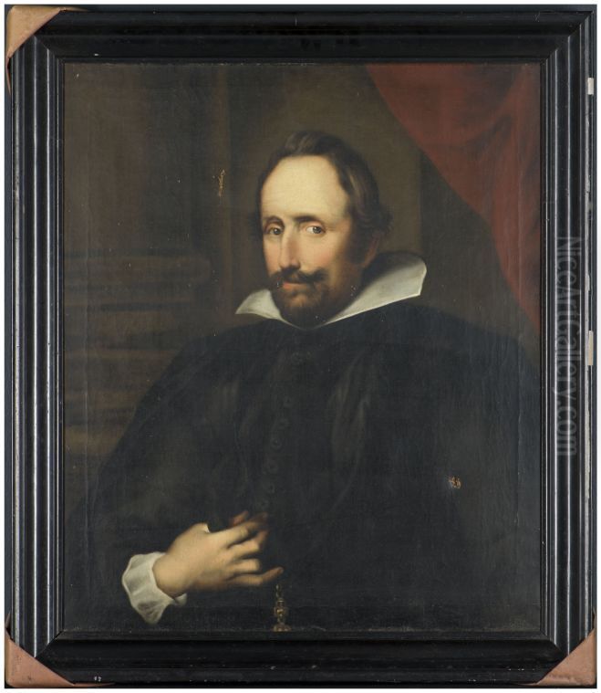 Portret van een man in 17e eeuwse kledij Oil Painting by Cornelis Wester