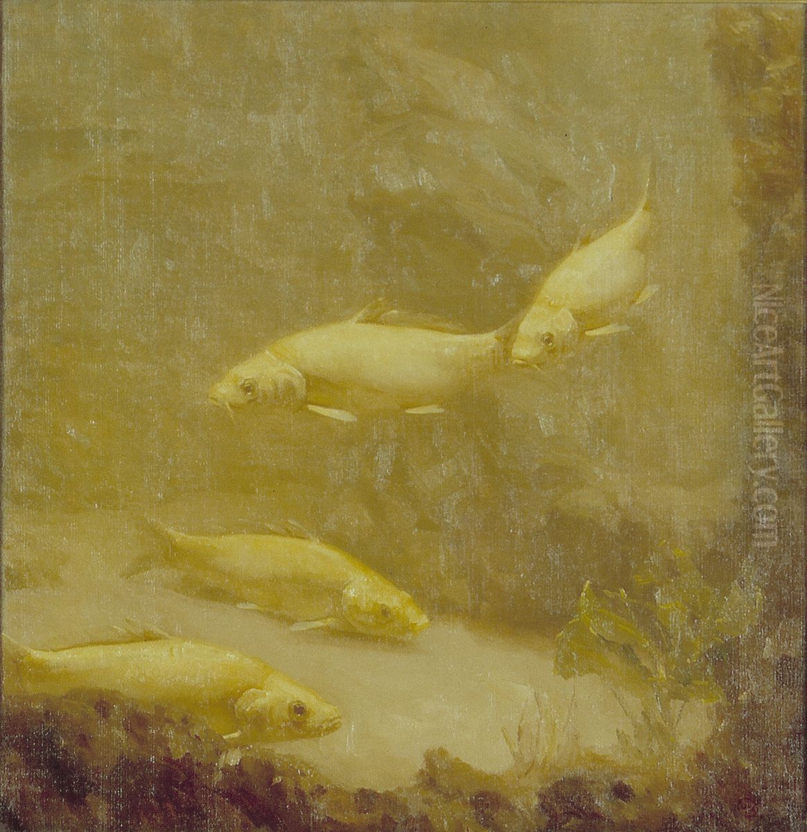 Goudvissen Oil Painting by Gerrit Willem Dijsselhof