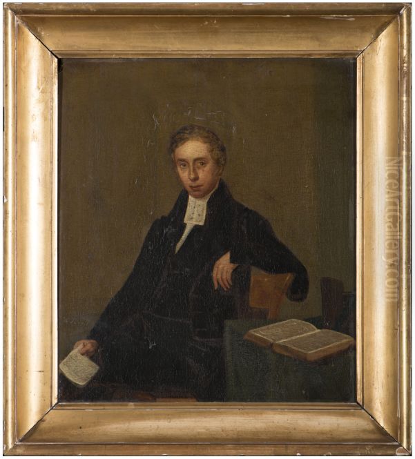 Portret van dominee Petrus Conradi Florison Oil Painting by Hendrik Schaaff