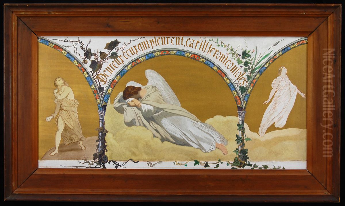 Ontwerp voor een schildering in het familiegraf op het kerkhof van Montmartre Oil Painting by Cornelia Scheffer