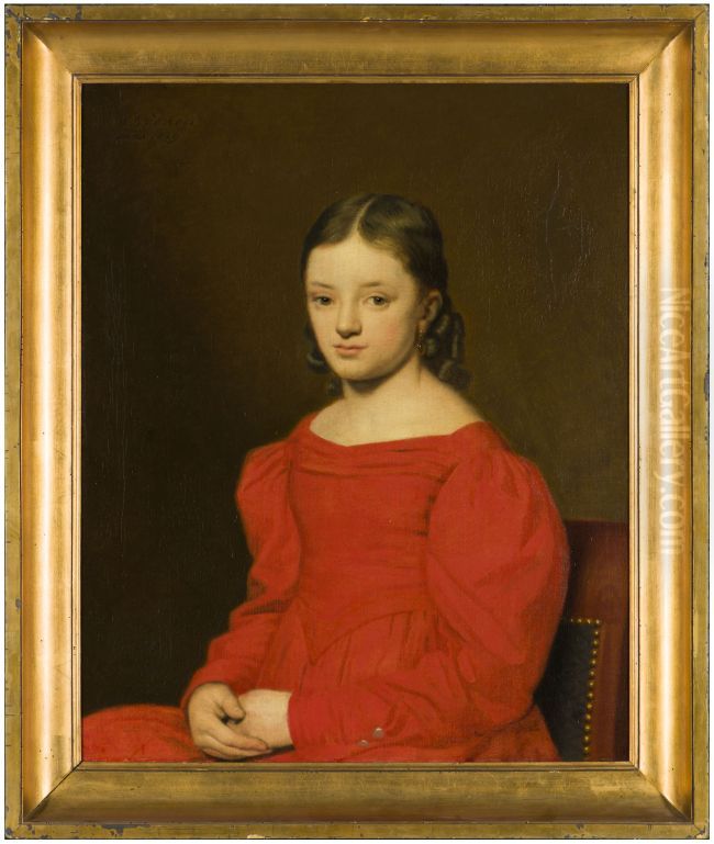 Portret van Maria Francina Philippina Waller Oil Painting by Willem Bartel Van Der Kooi