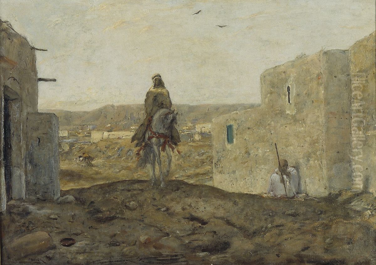 Ruiter in Cairo Oil Painting by Marius Bauer
