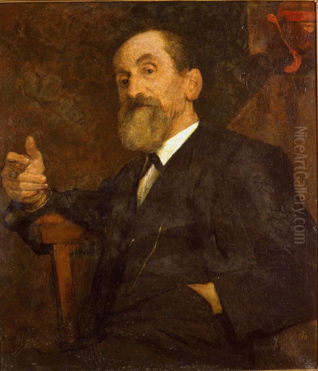 Portrait of Frans Lebret (1820-1909) Oil Painting by Jan Veth