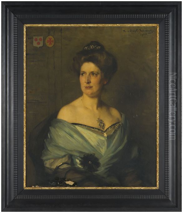Portrait of Anna Maria Zillesen (1869-1966), dochter van Pieter en Anna Maria van de Stadt, huwde te Zeist in 1896 met Jonkheer Mr. Tjaard Anne Marius Albert van Humalda van Eysinga Oil Painting by Therese Schwartze