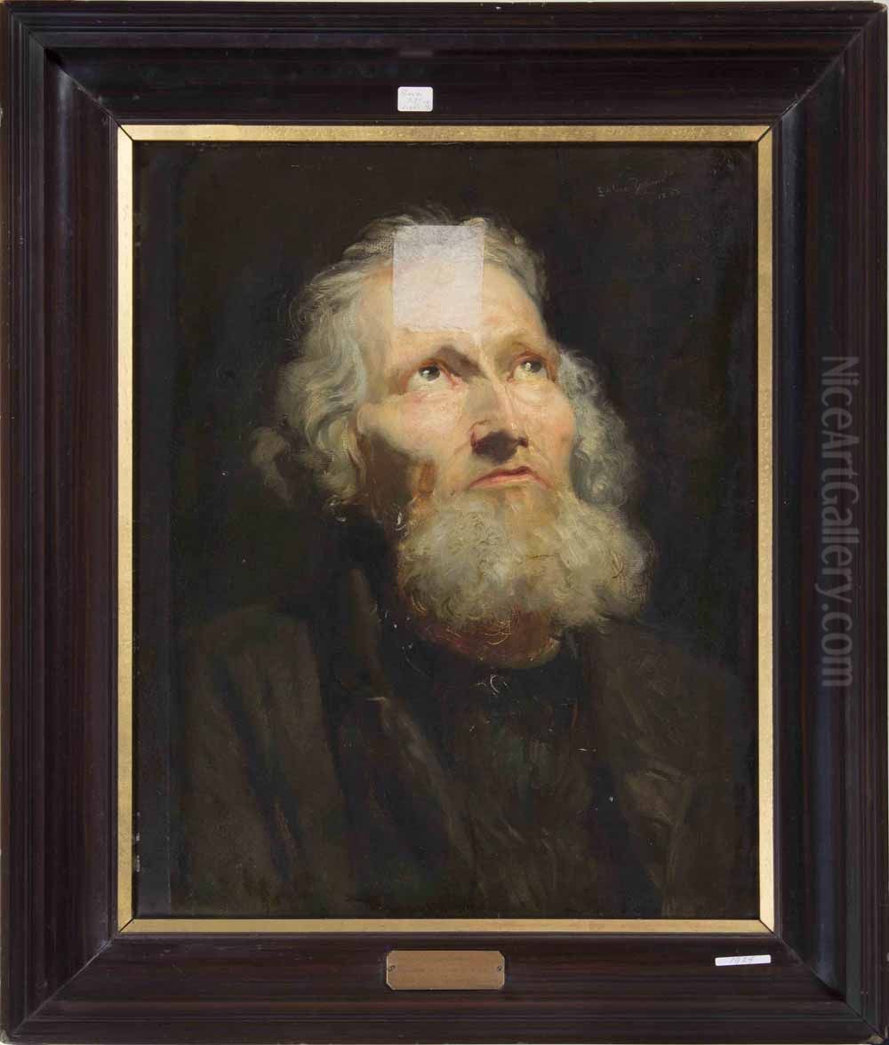 Portrait (model study) of an Old Man Oil Painting by Lawrence Alma-Tadema