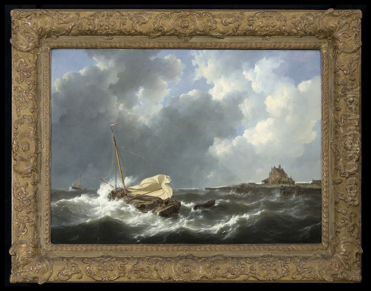 Zeegezicht Oil Painting by Johannes Christiaan Schotel