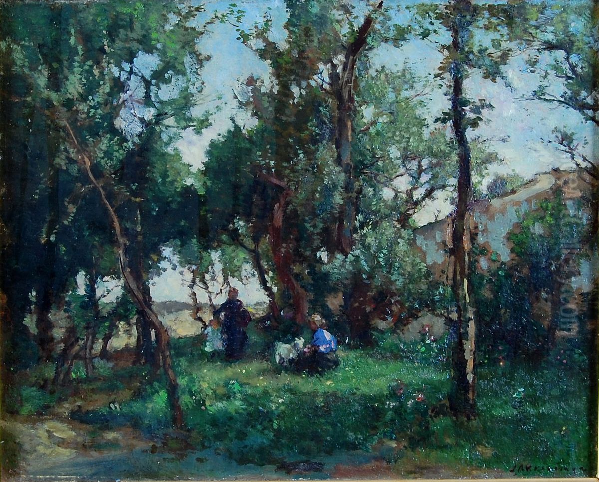 Zomer Oil Painting by Johannes Evert Hendrik Akkeringa