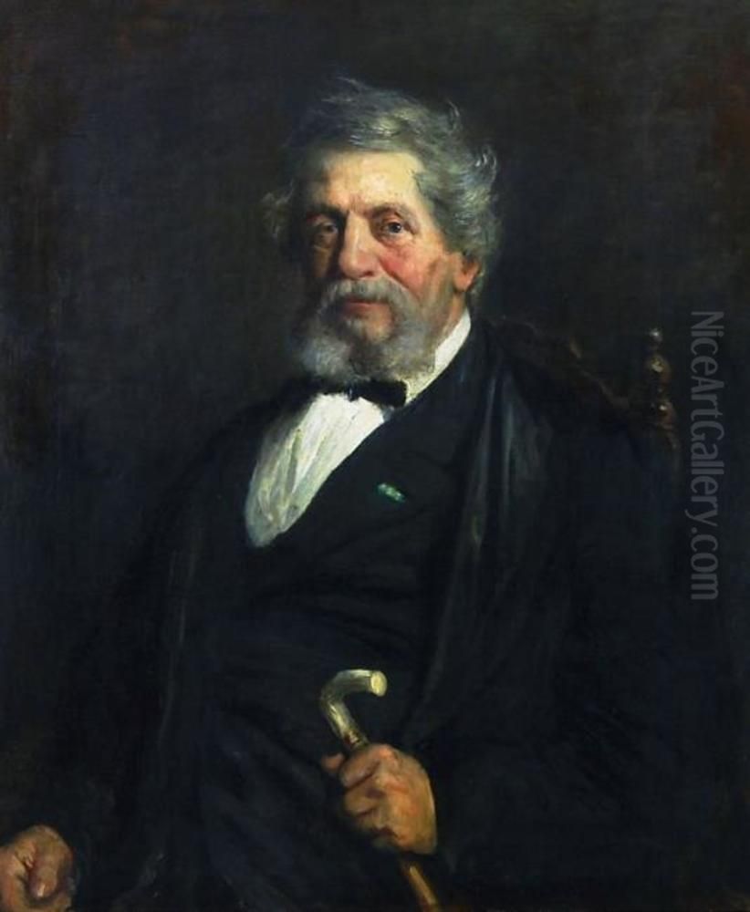 Portrait of Pieter Blusse van Oud-Alblas (1812-1887) Oil Painting by Jozef Israels