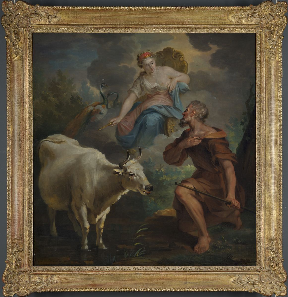 Juno stelt Argus aan als hoeder van Io Oil Painting by Aert Schouman