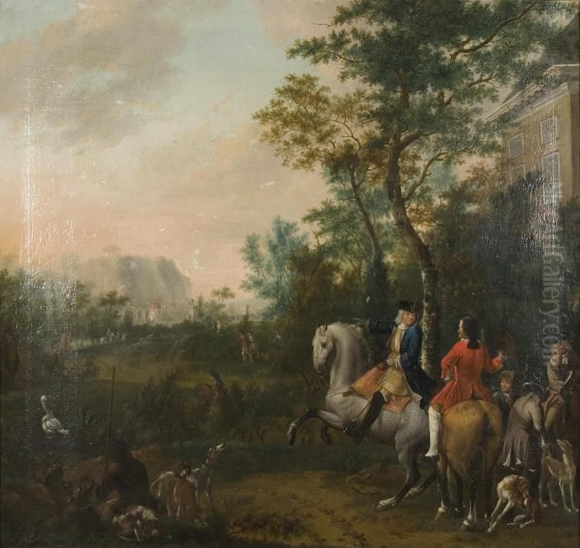 Equestrian portrait Oil Painting by Johannes Buma