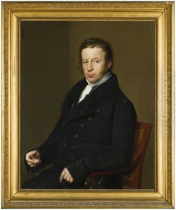 Portrait of Jan Daniel van der Plaats (1780-1853) Oil Painting by Willem Bartel Van Der Kooi