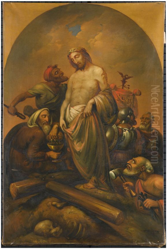Christus op Golgotha Oil Painting by Otto De Boer