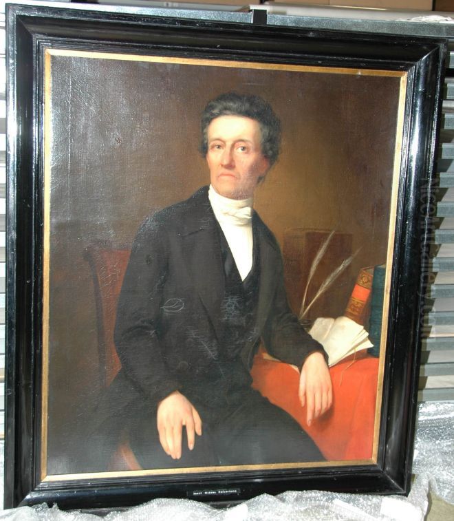 Portret van Justus Hiddes Halbertsma Oil Painting by Tjeert Eernstman