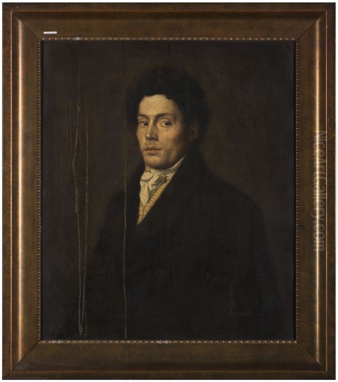 Portret van Albert Tjeerds Boonstra Oil Painting by Tjeert Eernstman