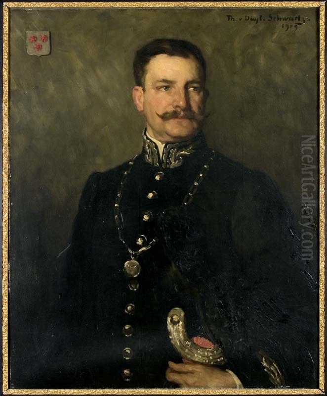 Portret van Jhr. Mr. Tjeerd Anne Marius Albert van Humalda van Eysinga Oil Painting by Therese Schwartze