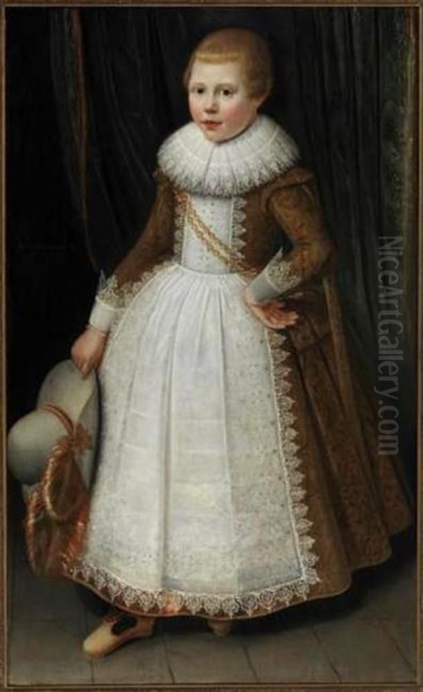 Portrait of a five-year-old boy Oil Painting by Wybrand de Geest