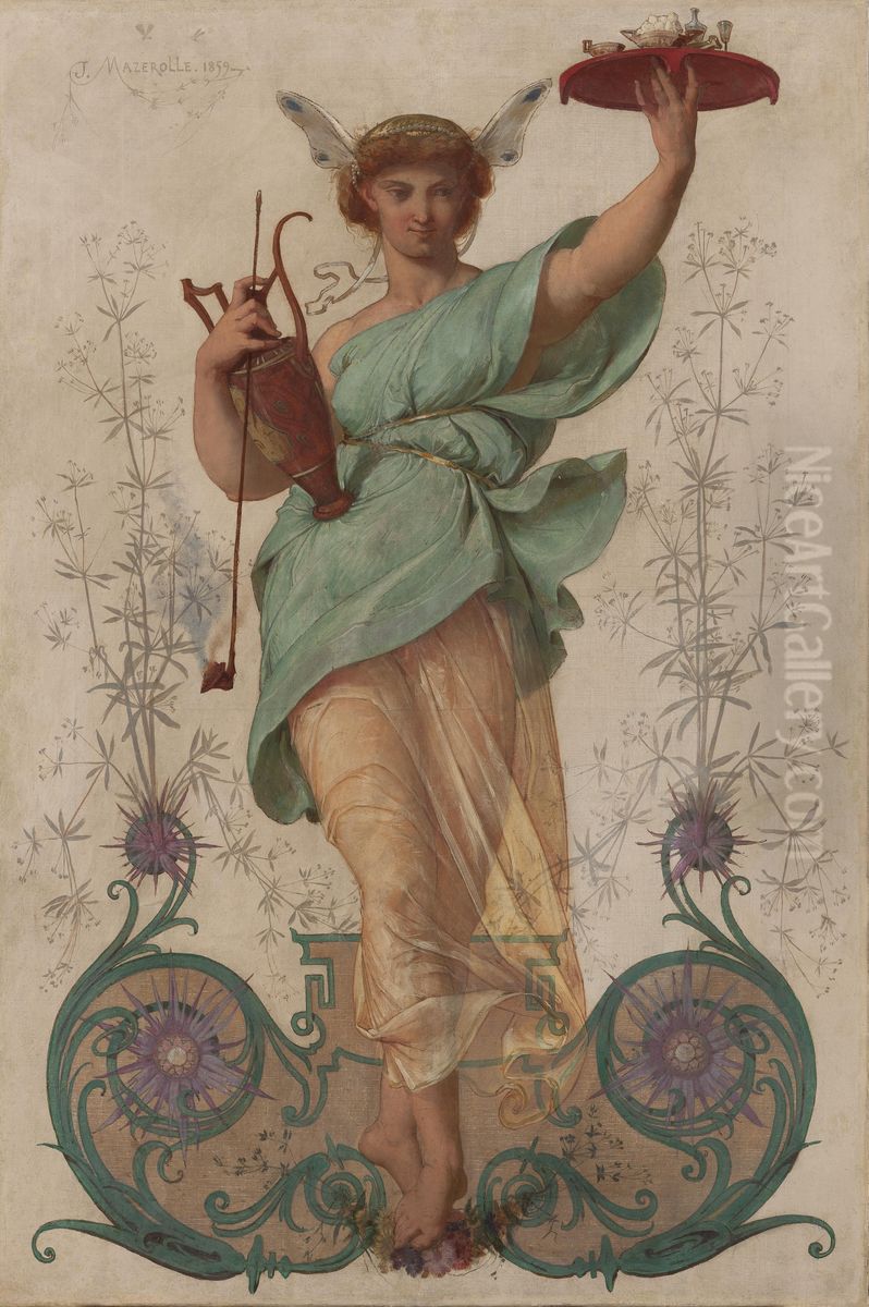 L'opium Oil Painting by Alexis-Joseph Mazerolle