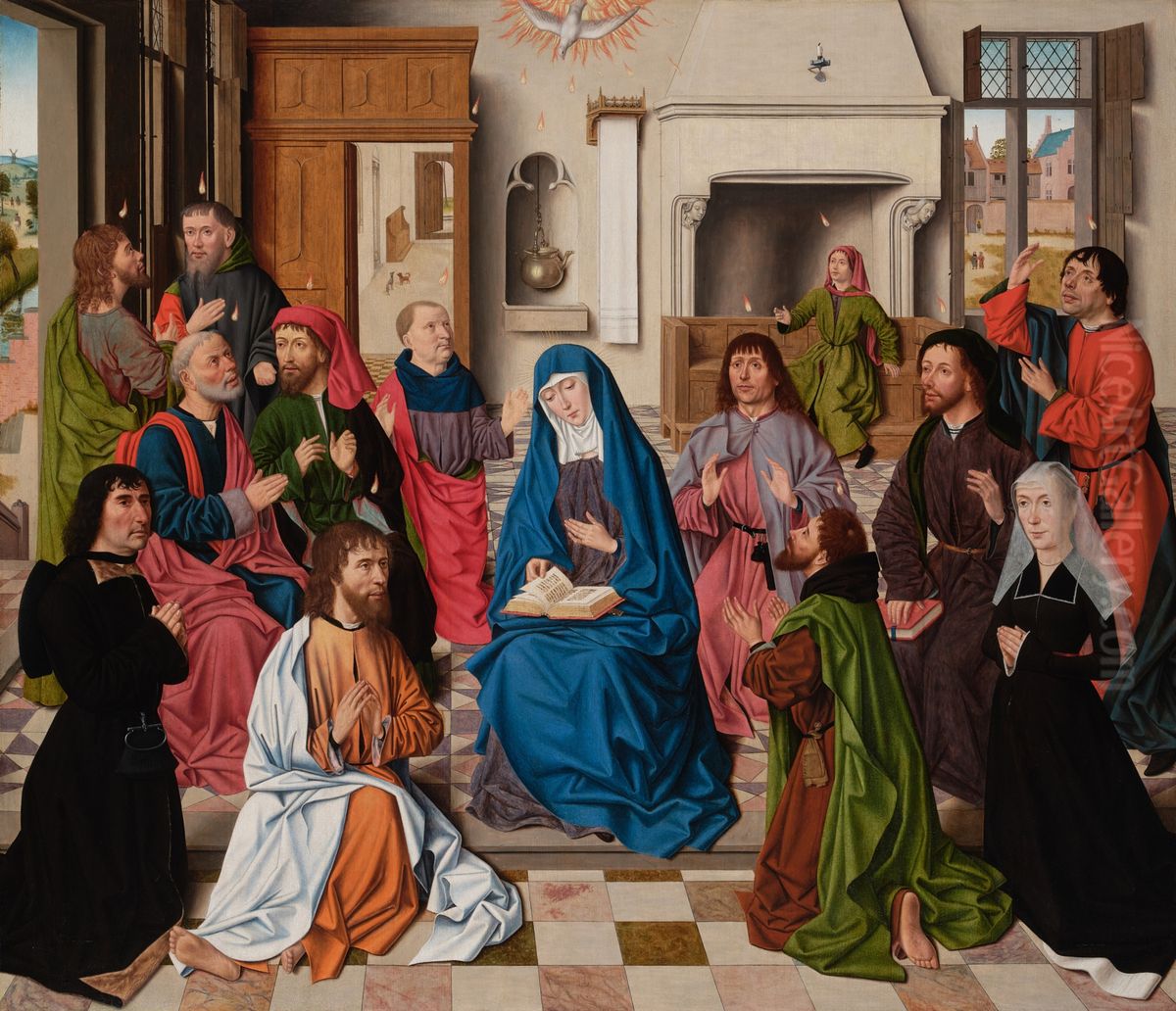 Pentecost Oil Painting by Master of the Baroncelli Portraits