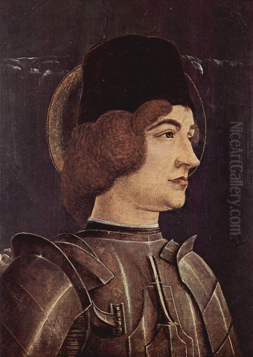 Roverella-Altar fur St. Giorgio in Ferrara, Fragment der linken Tafel, Szene: Hl. Georg Oil Painting by Cosimo Tura