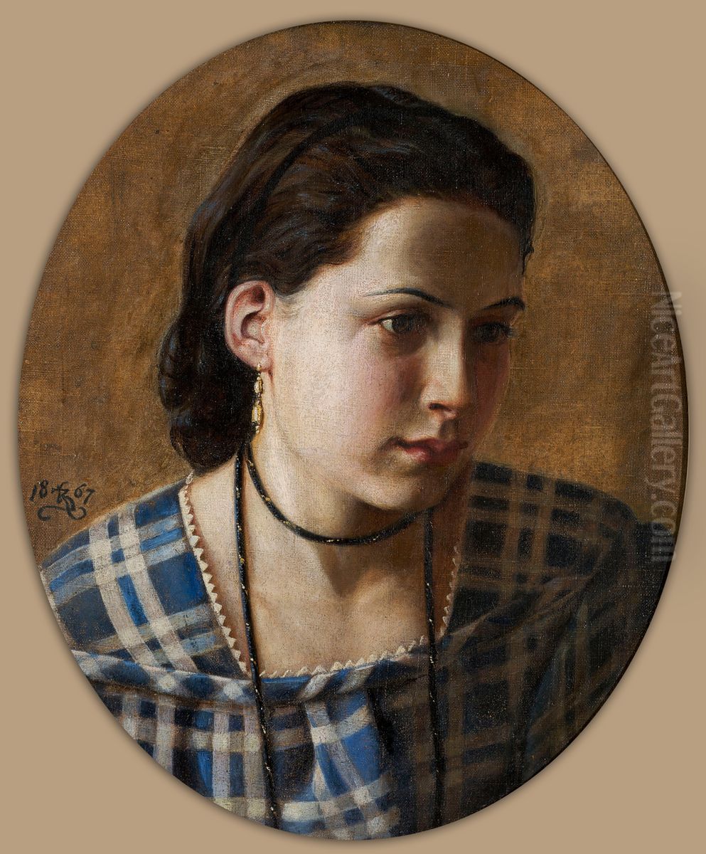 Portret of Vilhemine Erichsen Oil Painting by Kristian Zahrtmann