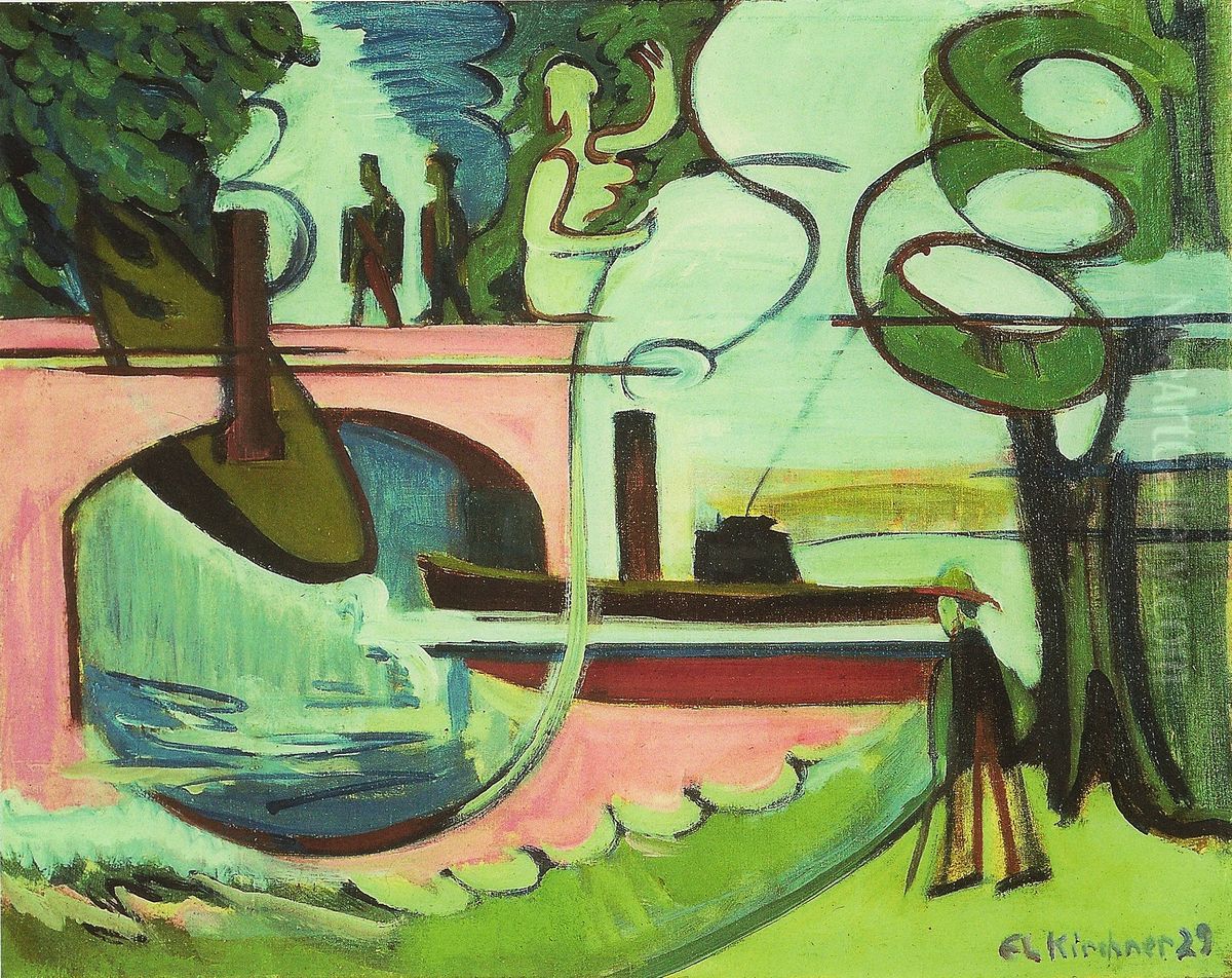 Lutzow-Ufer am Morgen Oil Painting by Ernst Ludwig Kirchner