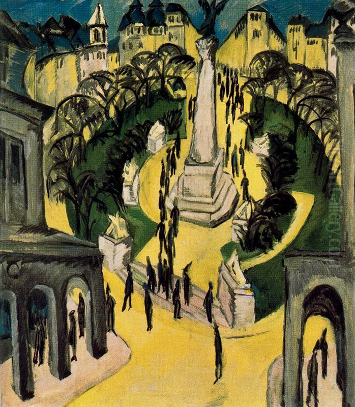 Der Belle-Alliance-Platz in Berlin Oil Painting by Ernst Ludwig Kirchner