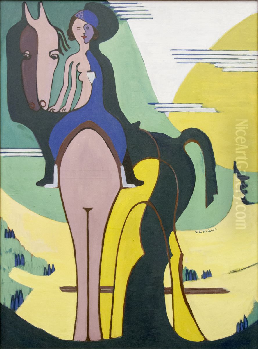 The Rider Oil Painting by Ernst Ludwig Kirchner