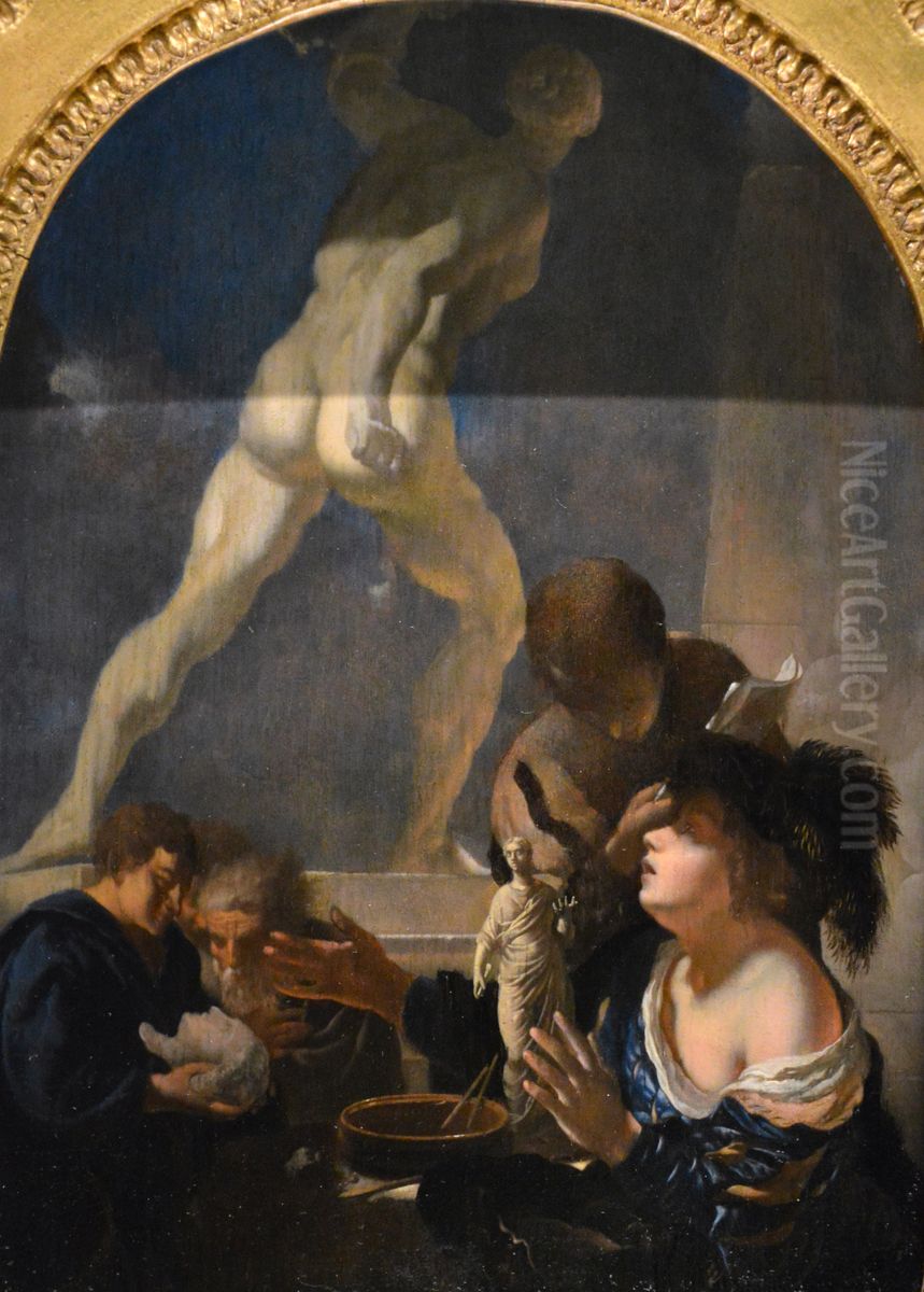 The Sculptor's Studio Oil Painting by Adriaen Van Der Werff