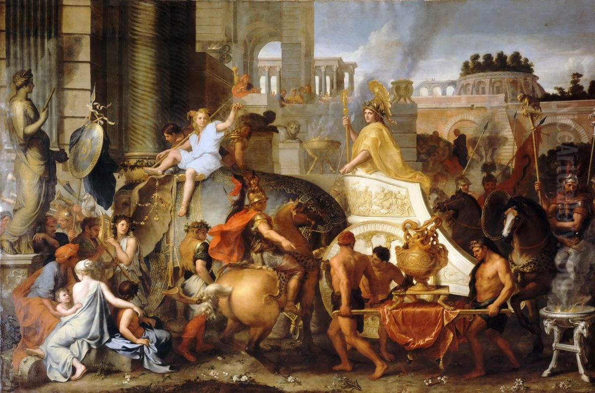 Entry of Alexander into Babylon, or The Triumph of Alexander Oil Painting by Charles Le Brun