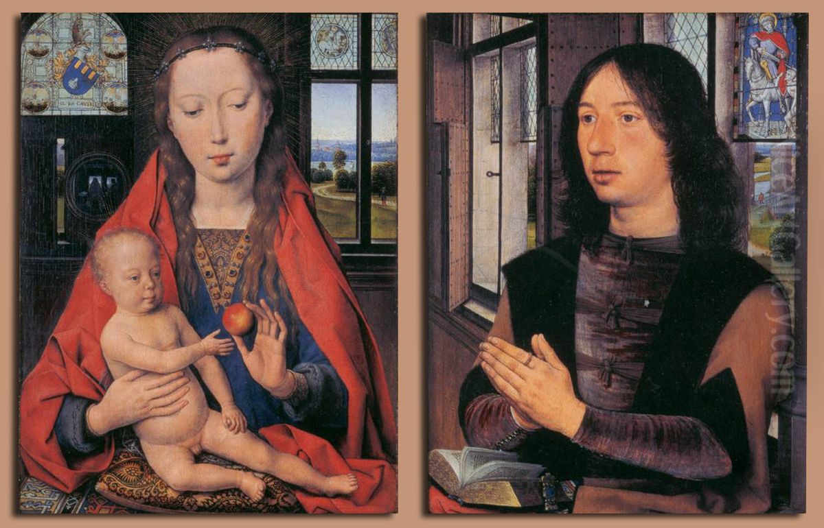 Diptych of Maarten Nieuwenhove Oil Painting by (manner of) Memling, Hans