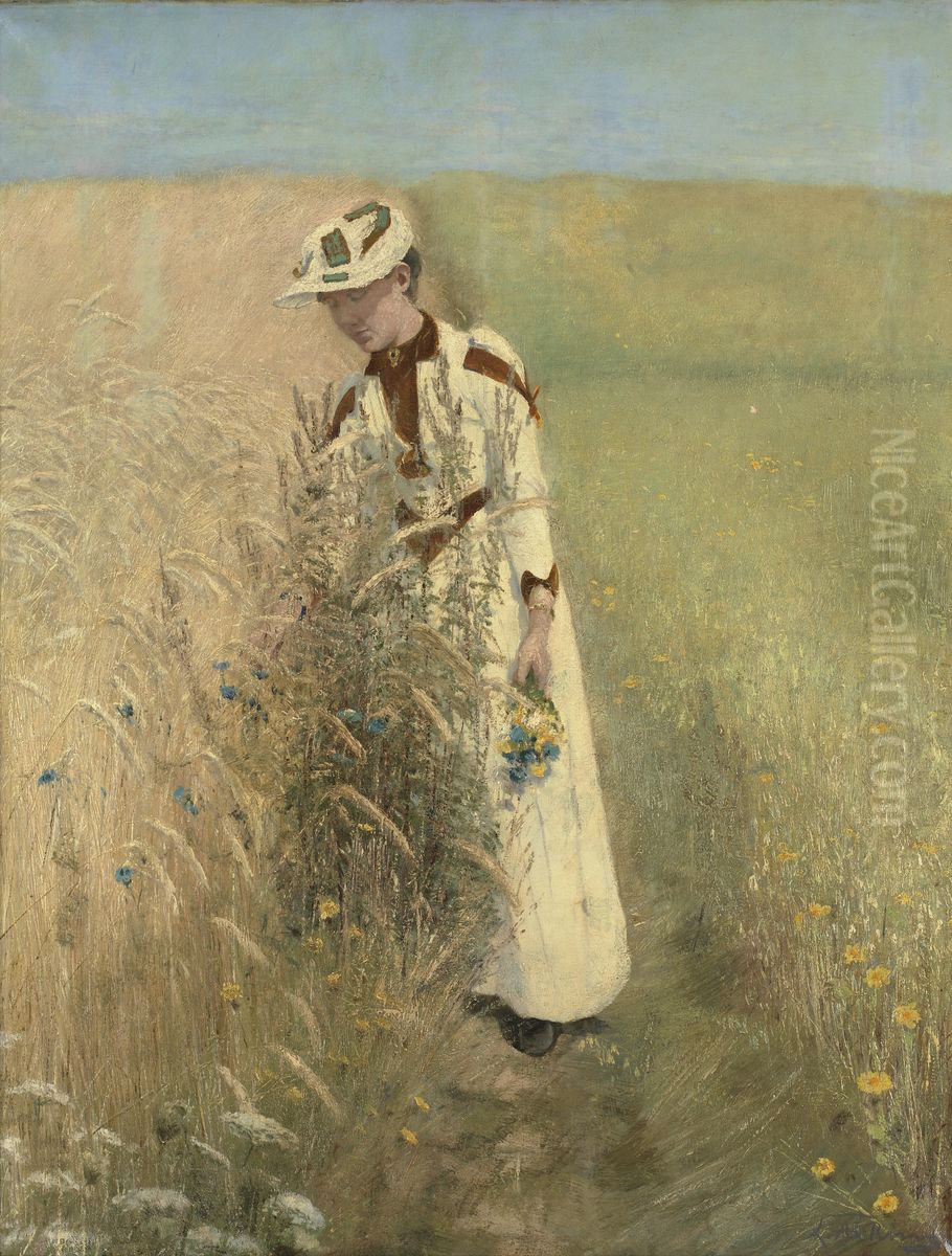 Fru Johanne Wilde Oil Painting by Laurits Andersen Ring