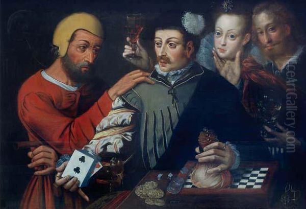 The Cardsharp Oil Painting by Pieter Pourbus