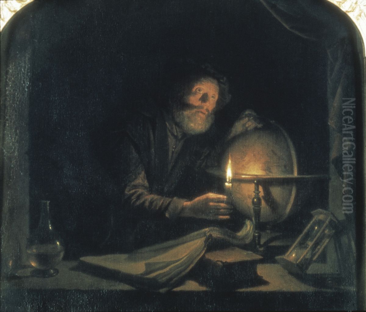 De astroloog Oil Painting by Gerrit Dou
