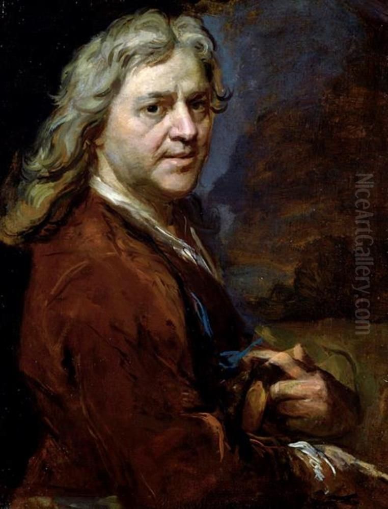 Zelf-portrait of VCarel de Moor (1655-1738) Oil Painting by Carel de Moor