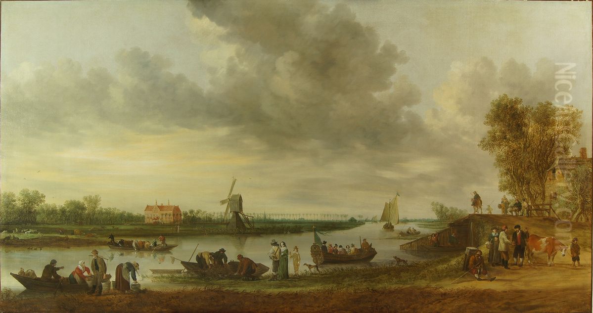 Landscape with Huys Roucoop Oil Painting by Jan van Goyen