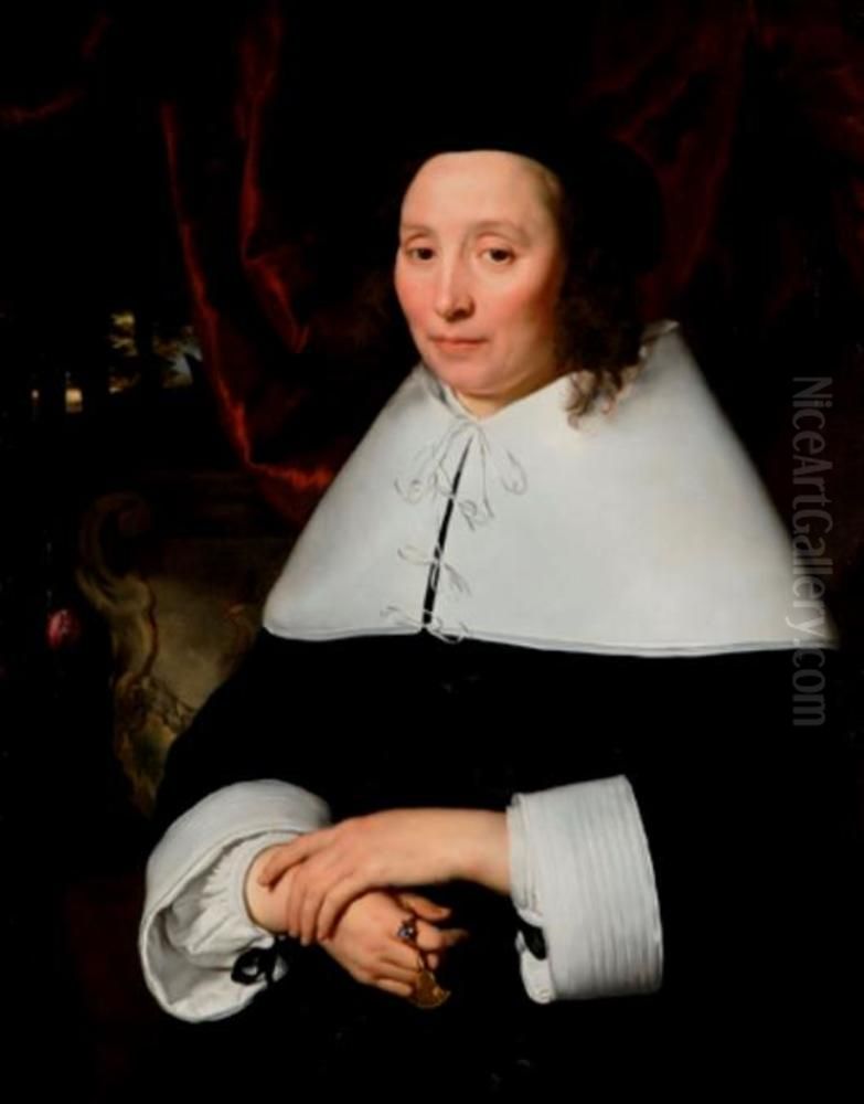 Portrait of Helena Grondt (1613/14-after 1665) Oil Painting by Abraham Lambertsz van den Tempel