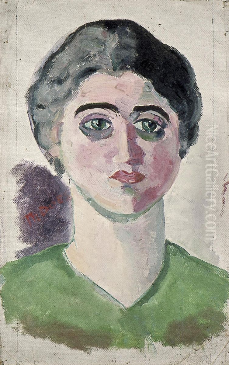 Portrait of Lena Milius. Oil Painting by Theo van Doesburg