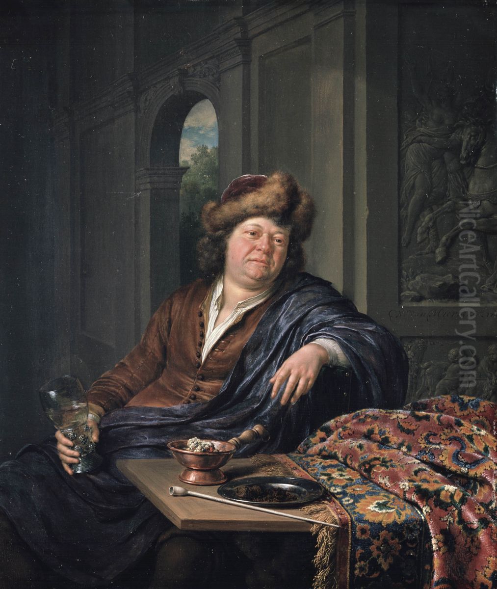 The Drinker Oil Painting by Willem Van Mieris Leiden