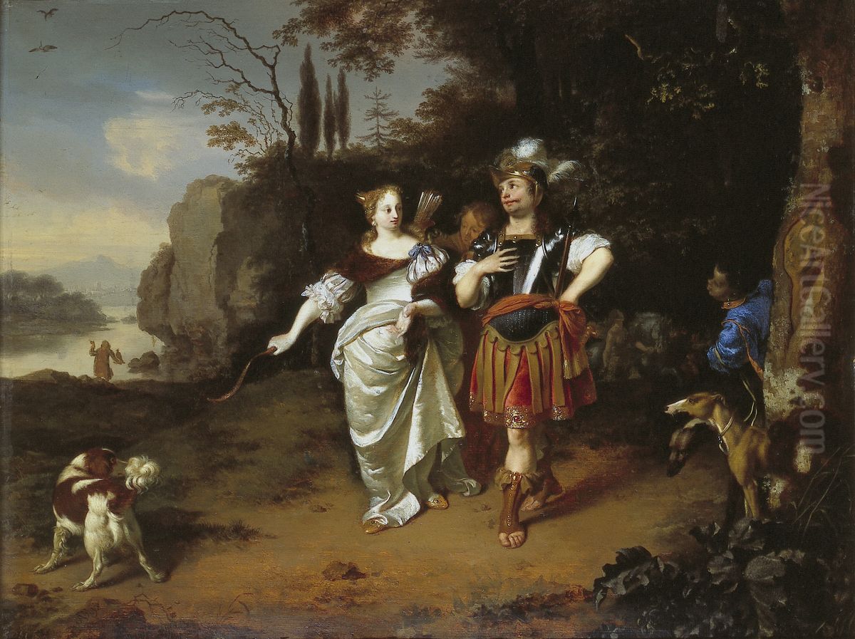 Diana and Man ? Oil Painting by Ary de Vois