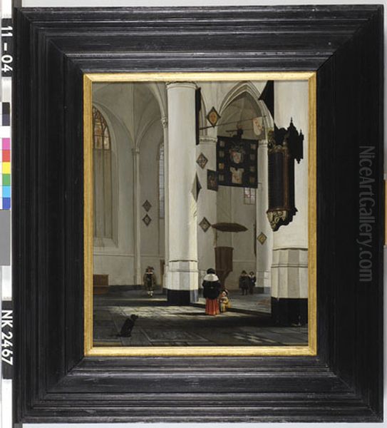 interior of a. church Oil Painting by Anthonie Van Borssom