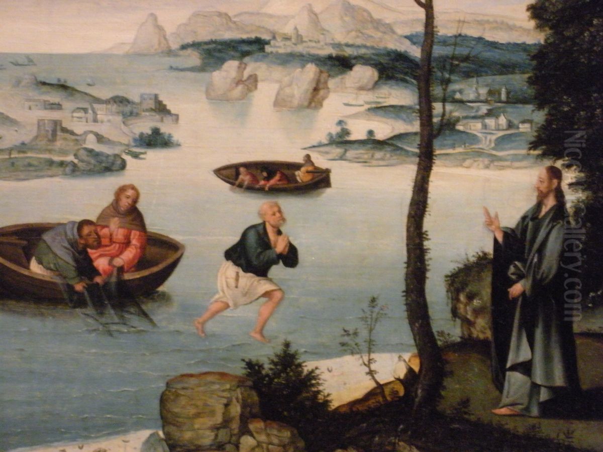 Christ Appearing to his Disciples on the Sea of Tiberias Oil Painting by Joachim Patinir