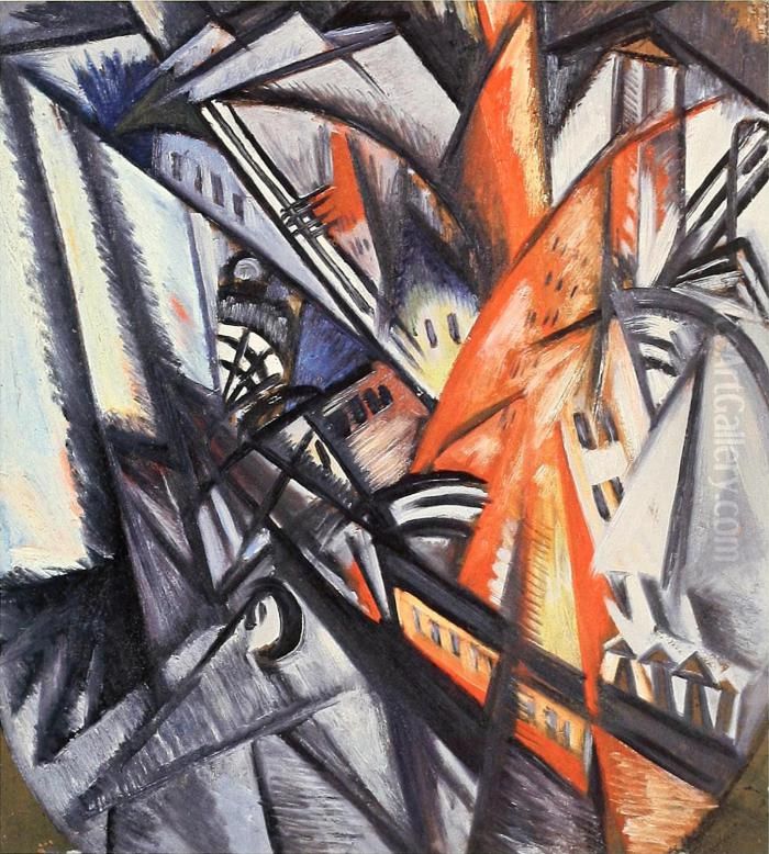 <<Gorodskoj pejzaz>> Oil Painting by Olga Rozanova