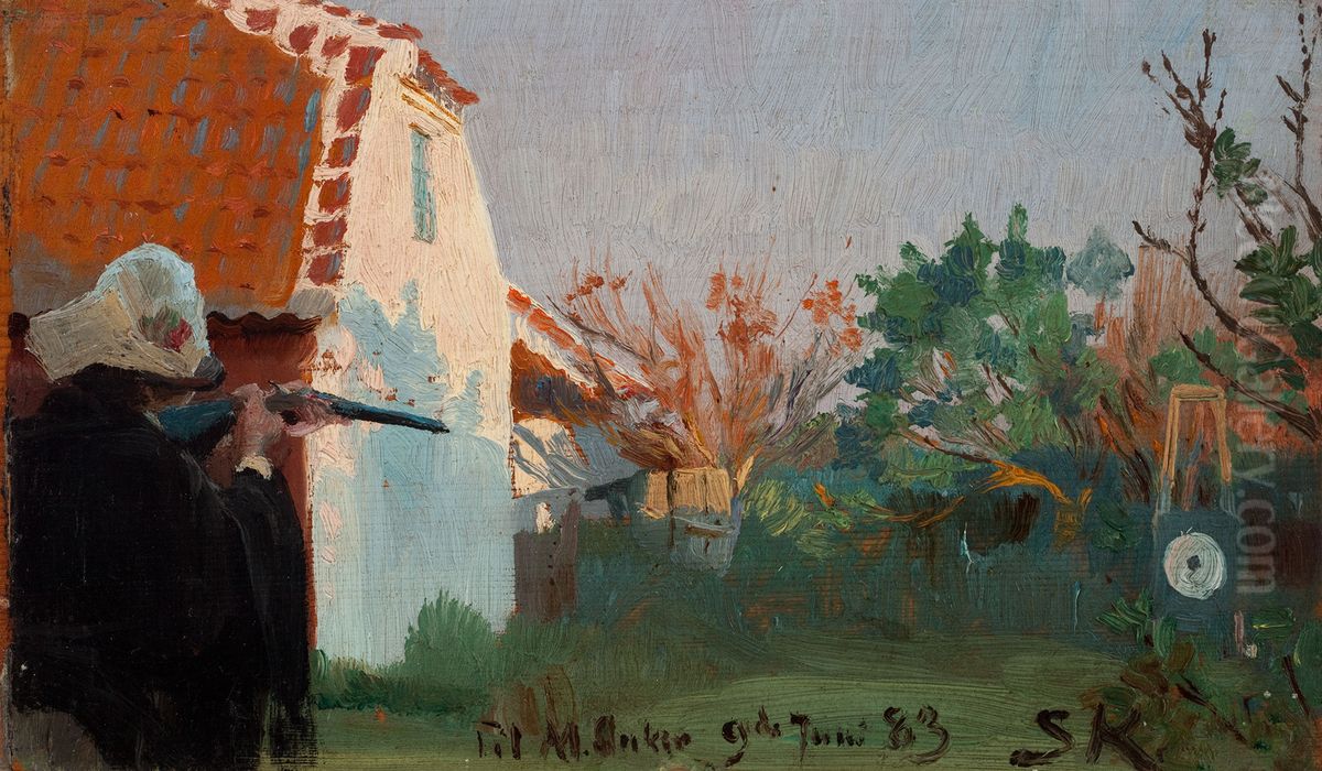 Skiveskydning. 9. juni 1883 Oil Painting by Peder Severin Kroyer